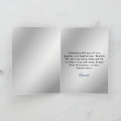 Moderne Zilverblauwe Rozen Man 25e Jubileum Kaart (Binnen)