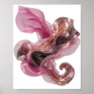 Moderne Zilveren ABSTRACTE KUNST Kunstprint Poster