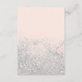 Moderne zilveren glitter blush roze bruiloft detai informatiekaartje (Achterkant)