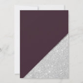 Moderne, zilveren glitter-typografie paarse bruilo kaart (Achterkant)