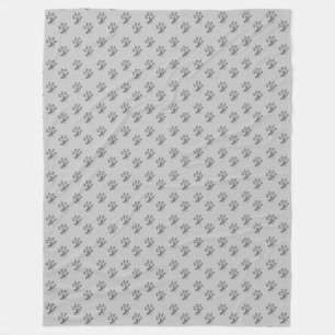 Moderne zilveren grijze pootpatroon fleece deken