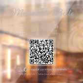 Moderne Zilveren Handtekening Script QR Code met V Raamsticker (Vel 2)