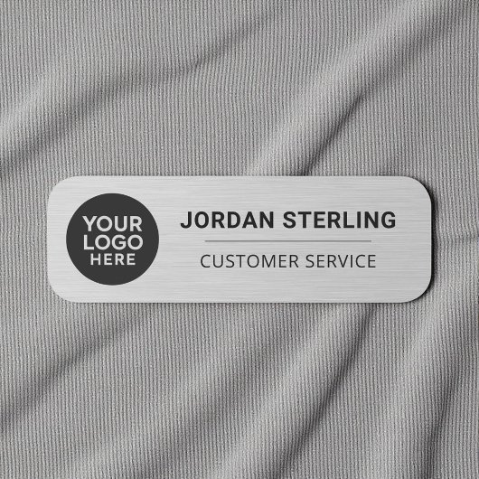 Moderne Zilveren Logo Bedrijfsnaam Professionele Naamplaatje