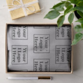 Moderne zilveren look Sjabloon Uw Logo hier Tissuepapier (Geschenk)