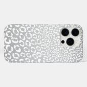 Moderne zilveren luipaarden Dierlijk afdrukpatroon Case-Mate iPhone Case (Achterkant (horizontaal))