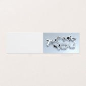 Moderne Zilveren Mini Gevouwen Pack 25 Dank u Kaar Visitekaartjes (Buitenkant ongevouwen)