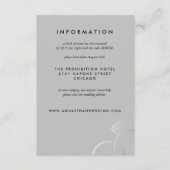 Moderne zilveren ringen grijs bruiloft informatie  informatiekaartje (Voorkant)