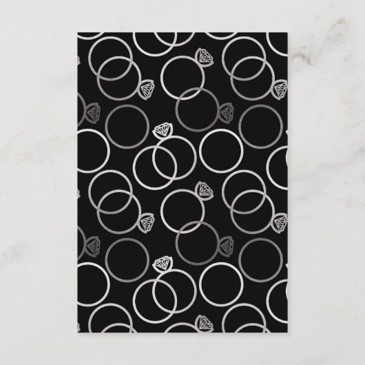 Moderne zilveren ringen grijs bruiloft informatie  informatiekaartje (Achterkant)