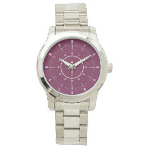 Moderne zilveren roestvrijstalen horloge met roze