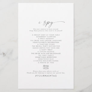 Moderne Zilveren Spion-Wedding Fotospeurtocht Flyer