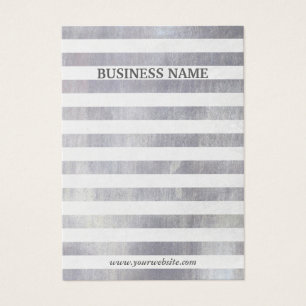 Moderne, zilveren stripes oorscherm visitekaartjes