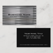 Moderne zilveren stripes Visitekaartjes (Voorkant / Achterkant)