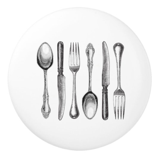 moderne zilverwerk keramische knop (Voorkant)