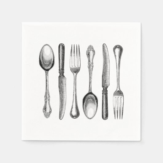 moderne zilverwerk servetten (Voorkant)