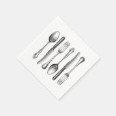 moderne zilverwerk servetten (Hoek)