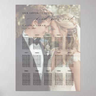 Moderne zitplaatsindeling met foto tot 15 tafels poster