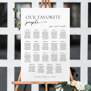 Moderne zitplaatsindeling voor 19 tafels poster
