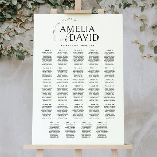 Moderne zitplaatsindeling voor 24 tafels poster