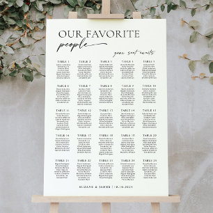 Moderne zitplaatsindeling voor 25 tafels poster