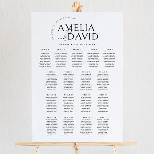 Moderne zitplaatskaart voor 17 tafels poster