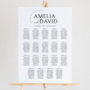 Moderne zitplaatskaart voor 19 tafels poster