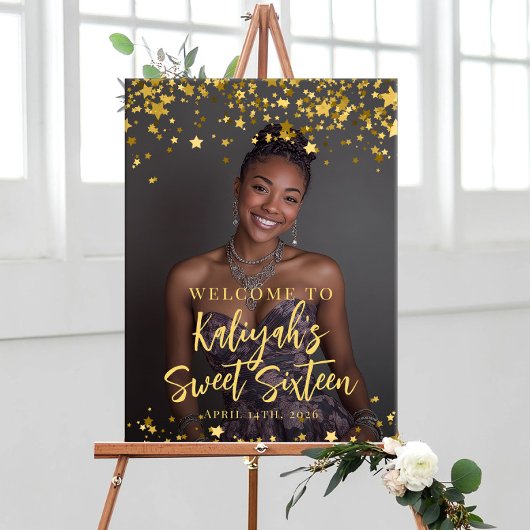 Moderne zoete 16 partij foto welkom poster