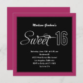 Moderne, zoete 16 uitnodigingen ( kleur) (Voorkant / Achterkant)