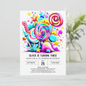 Moderne Zoete Lollipop Verjaardag Kaart (Staand voorkant)