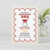 Moderne Zomer BBQ Grill Verjaardag Kaart (Staand voorkant)