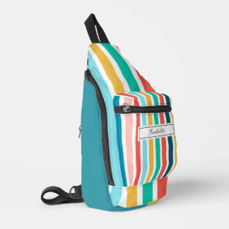 Moderne Zomer Kleurrijke Verticale Strepen Aangepa Sling Bag