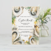 Moderne zomer oester geroosterd pastel kuststijl kaart (Staand voorkant)