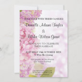 Moderne Zomer Roze Hydrangea Bruiloft Kaart (Voorkant)