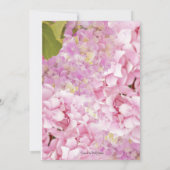 Moderne Zomer Roze Hydrangea Bruiloft Kaart (Achterkant)