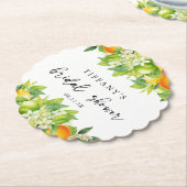 Moderne zomer sinaasappels citroen citrus bruidsdo kartonnen onderzetters (Gekanteld)