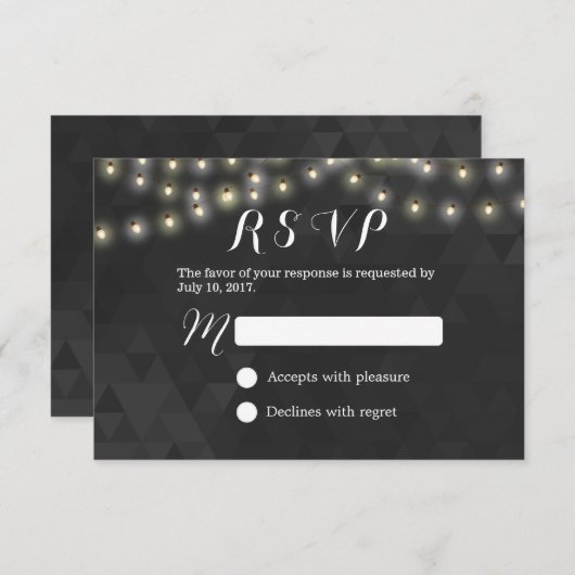 Moderne Zomer String Lights Huwelijk RSVP (Voorkant / Achterkant)