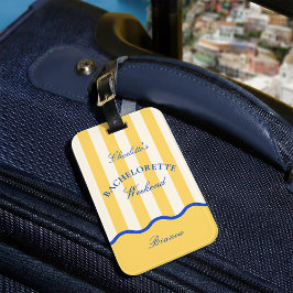 Moderne Zomer Vrijgezellenweekend Trip Bagagelabel