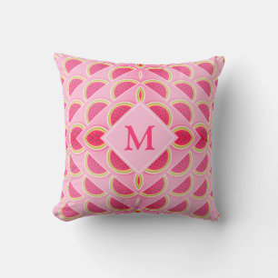 Moderne Zomer WATERMELON Hot Pink MONOGRAM Kussen