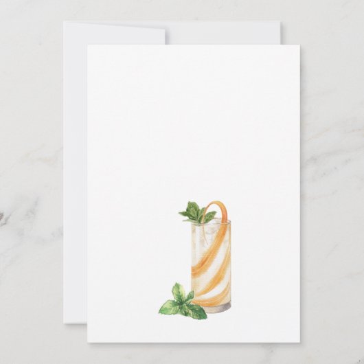 Moderne Zomercocktails 40e Verjaardagsfeest Kaart (Achterkant)