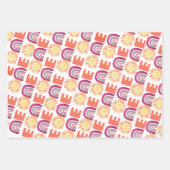 Moderne zon en regenbogen 1e verjaardag inpakpapier vel (Voorkant)