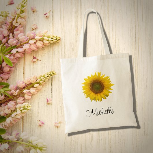 Moderne Zonnebloem Bloemrijke Rustieke  Tote Bag
