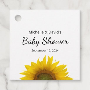 Moderne Zonnebloem Eenvoudig Baby shower Bedankjes Labels