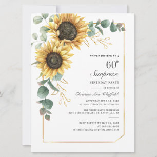 Moderne Zonnebloem Grieks Floral 60th Birthday Kaart