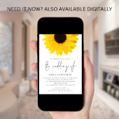 Moderne Zonnebloem QR Code Bruiloft Kaart