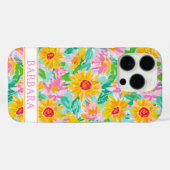 Moderne Zonnebloem Schildering Monogram Case-Mate iPhone Case (Achterkant (horizontaal))
