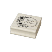 Moderne Zonnebloem Script Naam Bibliotheek Boek Rubberstempel (Stempel)