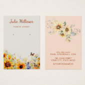 Moderne zonnebloem wildflower oorbel display kaart (Voorkant /achterkant)