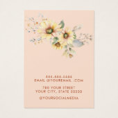 Moderne zonnebloem wildflower oorbel display kaart (Achterkant)