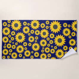 Moderne zonnebloem zomer strandlaken