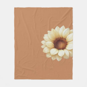 Moderne zonnebloemdeken in Terra Cotta Fleece Deken