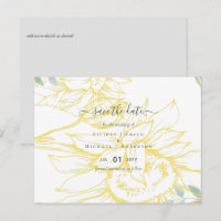 Moderne zonnebloemen Greenery Sage Gold Wedding